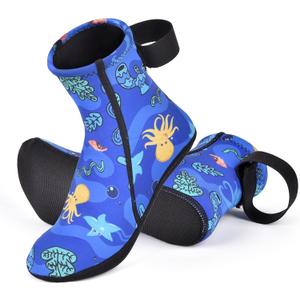 3mm Neoprene Wetsuit Socks, Kids Water Socks Keep Warm Toddler Anti-Slip Anti-Scald Swimming Sock for Water Sports Diving Snorkeling Size 9-10 Toddler