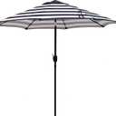 Blissun 9' Outdoor Patio Umbrella, Outdoor Table Umbrella, Yard Umbrella, Market Umbrella with 8 Sturdy Ribs, Push Button Tilt and Crank