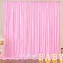 10ft x 8ft Wrinkle Free Pink Backdrop Curtain Drapes, Thick Polyester Baby Pink Backdrop for Girls Birthday Wedding Party Background Baby Shower