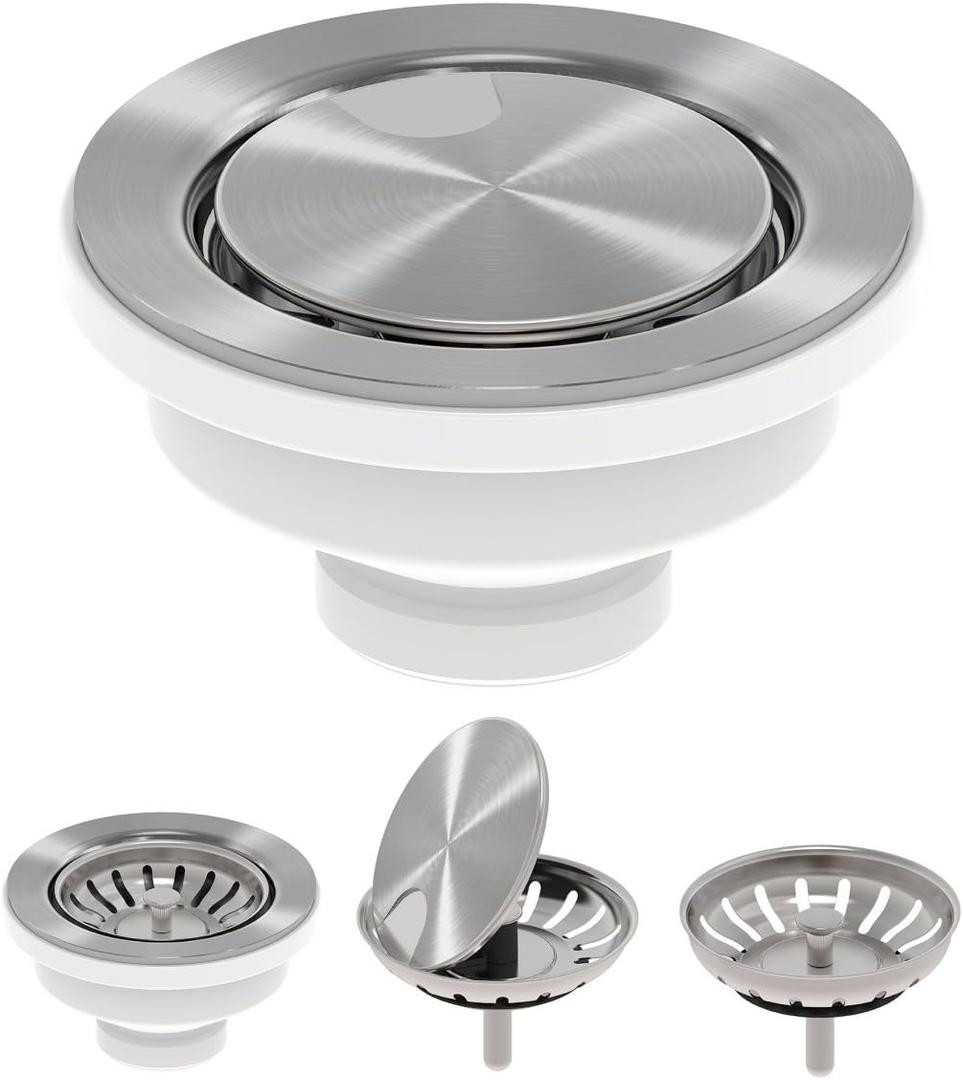 KRAUS Stainless Steel Versi Drain Assembly with FlipCap, ST-4 KRAUS Stainless Steel Versi Drain Assembly with FlipCap, ST-4