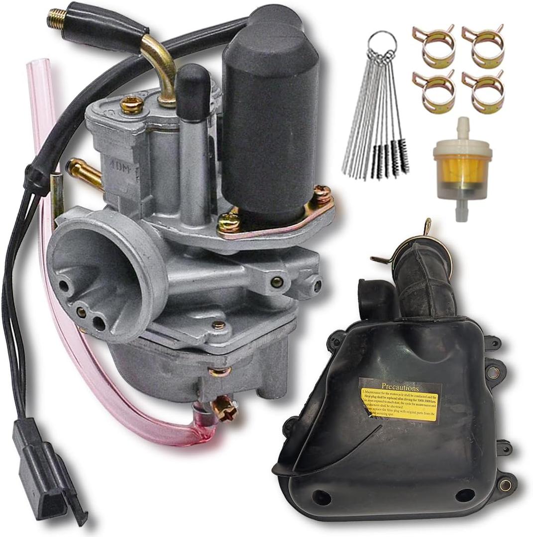 Electric Choke Carburetor Fit for Polaris Scrambler 90 2001-2003/ Polaris Predator 90 2004-2007/Polaris Sportsman 90 2001-2006 90cc ATV with Air Filter Box