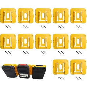 12 Pack Battery Pack Holders Compatible with Dewalt 20V and 60V Battery, Heavy-Duty ABS Wall Organizer Rack with Screws Battery Pack Mount for Garage, Workshop, Job Site