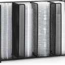 Sauce Cup Lid Organizer Wall Mount or Countertop, Disposable Plastic Portion Cup Holder Dispenser for Kitchen Restaurant Buffet, Fit 2 oz to 5.5 oz Jello Shot Cups & Condiment Cups, Black