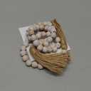 Farmhouse Wood Bead Garland Home Decor, Natural Wooden Garland for Tiered Tray, Decorative Tassel for Tier Tray, Rustic Beads Centerpiece Boho Table Decor, Beaded Accent White Washed