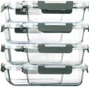 [8Pack,30 oz]Glass Meal Prep Containers,Glass Food Storage Containers,Airtight lunch Containers with Lids, Microwave, Oven, Freezer and Dishwasher