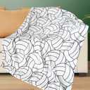 Volleyball Blanket Volleyball Gifts Girls Teens Boys Coach Team Gifts Senior Night Birthday Christmas Gifts Bedroom Stuff(Light Black and White, 40x50 inch)