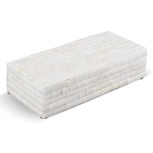 Handicrafts Home Decorative Storage Box 10x4.5  Remote Control Holder, Jewelry Organizer, Modern Decorative Box with Lid, Boho Chic Home Dcor Accent, Vintage Memory Box for Living Room Shelf Dcor (WHITE-BAMBOO)