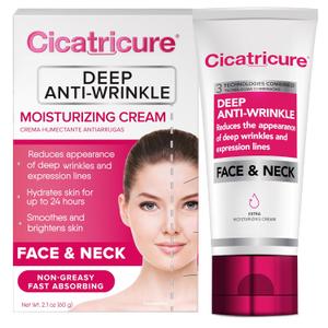 Cicatricure Deep Anti-Wrinkle Face & Neck Cream, Reduces the Appearance of Wrinkles from 1st Use, Face Moisturizer, Anti-Aging Cream, Non-Greasy Wrinkle Cream for Women, Neck Cream, 2.1 Ounces
