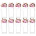 Bokknppo 4 Pcs Wedding Flower Stand Metal Geometric Table Centerpiece Flower Vase White Column Stand Rectangular Flower Display Rack for Event Party Home Decor(White, 60cm)