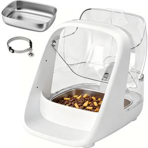 Microchip Cat Feeder for Multi-Cat Homes, RFID Pet Feeder that Stops Food Stealing, Works with Microchip or RFID Tag, Rechargeable, Stainless Steel Bowl for Wet & Dry Food