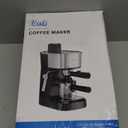 6 Bar Espresso Machine, 800W Compact Coffee Maker with Stainless Steel Cup Warmer, Steam Milk Frother, Automatic Pressure Relief, Cappuccino & Latte Maker, Black, for Home and Office