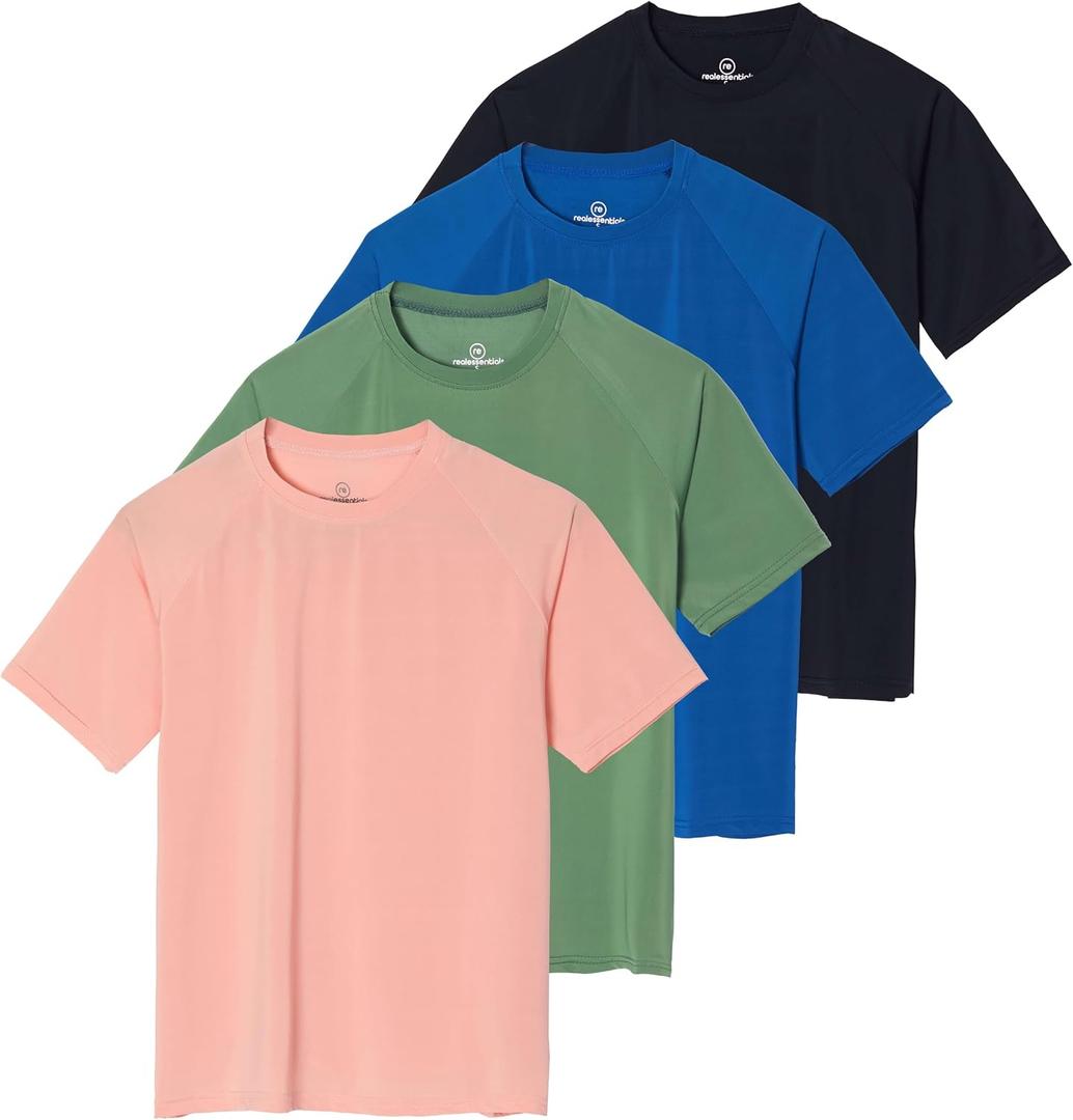4 Pack Women's Rash Guard Short Sleeve Swim Shirt UPF 50 Sun Protection | Available in Plus Size, Beach, Pool, Surf, Swim Top, Sun Shirt, Leggings, Skirt, Rashguard; Quick Dry, UV Blocking & Stretch (M)