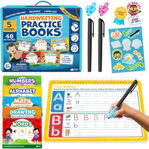 Magic Grooved Writing Practice for Kids Age 35  Grooved Writing Books for Kids 35  Handwriting Practice for Kids 57  Tracing Books Toys for 4 Year Old  Preschool Learning Activities