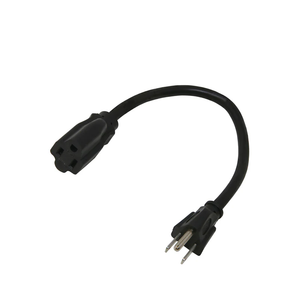 1FT Short Extension Cord, Flat Head Extension Cord Indoor with 3 Prong, Low Profile Power Cable SJT 14 AWG Flexible Power Cord for Home Kitchen, ETL Listed, 2 Pack