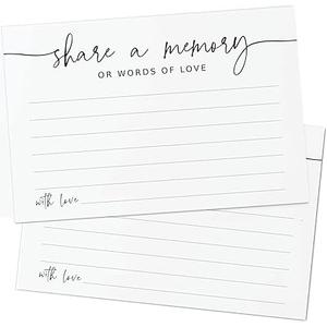 GardenCity Share a Memory Card - 50 Pack, Share a Memory Cards for Celebration of Life, Funeral, Memorial, Birthday, Graduation, Bridal Shower, 4” x 6", Minimalist
