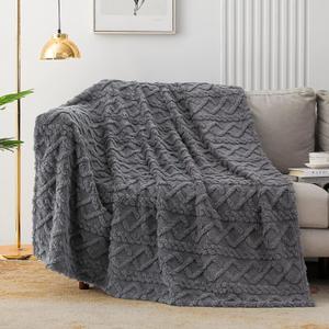 Grey Blanket With 2 Pillow Covers, 88x80 inches Bed Cover, 28x19 Pillow Covers