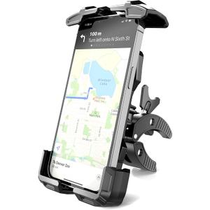 Golf Cart Phone Holder, No Shaking Phone Holder for Bike, One-Handed Pick and Place Motorcycle Phone Mount for Handlebars (Black, Medium)
