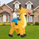 One Casa Inflatable Costume Adult,Blow Up Costumes,Ride On Giraffe Costume,Halloween Costumes for Men Women (Orange)