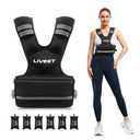 Liveet Adjustable Weighted Vest for Women Men, 11-20lb Weight Vest with 6 Ironsand Bags
