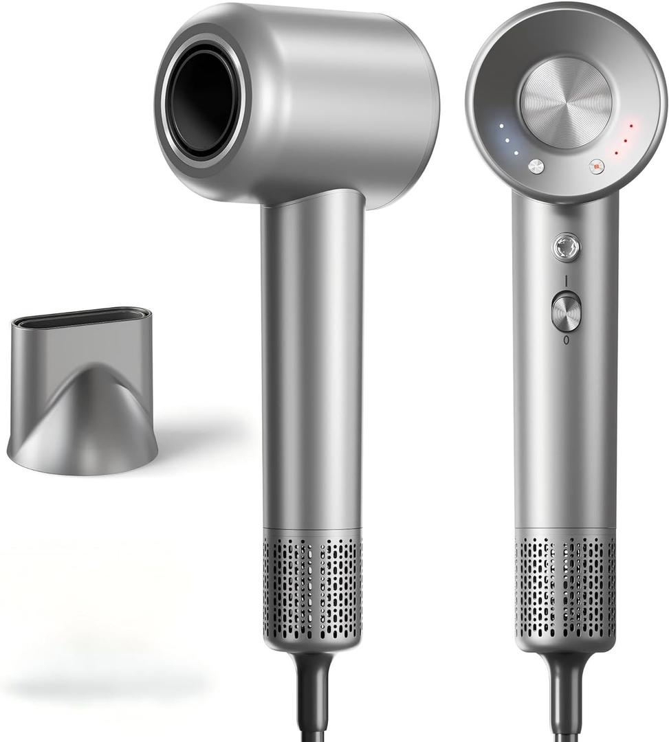 Hair Dryer, 160000 RPM High-Speed Ionic Blow Dryer with Magnetic Diffuser, Fast-Drying Hair Dryer for Women, 500M Negative Ions Frizz Control, Low-Noise Hairdryer for Home & Salon