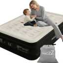 Air Mattress Full with Built in Pump 18-Inch Thickened air Bed Suitable for Camping, Home use, and Guest Accommodation, Supports Up to 600 Pounds (Black, Full)