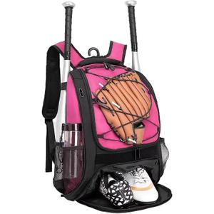 DAFISKY Baseball Bag Softball Backpack - Youth Adult T Ball Bat Equipment Bag with Bat Helmet Holders, Shoe Compartment