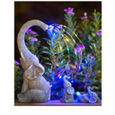 Qeeman Solar Elephant Statues for Garden Decor: Outdoor Sculptures for Lawn Ornaments - Porch Patio Balcony Front Yard Christmas Birthday Gifts for Mom Grandma Women