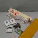 Jokers and Marbles Board Game, Wooden Marble Game for 2-6 Players, Portable Jokers Game with 30 Marbles 3 Decks of Cards 2 Storage Bags for Family Game Night and Holiday Party (Yellow)