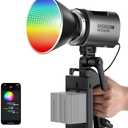 NEEWER MS60C RGBWW LED Video Light with 2.4G/APP Control, 65W Metal Mini RGB COB Continuous Output Lighting Bowens Mount Handheld Spotlight 2700K-6500K,8300lux/1m, CRI 97+/TLCI 98+,17 Effects + RGBCW