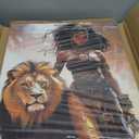 Modern African American Woman Lion of Judah Black Girl Wall Art Canvas Framed Contemporary Portrait Gold Animal Pictures Wall Decor Prints Poster Artwork for Living Room Bedroom Bathroom (12"x16")