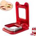 Sandwich Cutter and Sealer, Square Pocket Sandwiches Cutter Uncrustables Maker, Sandwich Cutters for kids love lunchables (Red)