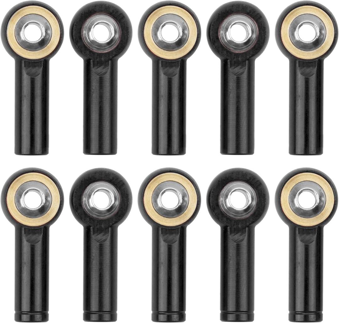 10Pack Vgoohobby Aluminum CW CCW M3 Link Rod Tie Rod End Ball Head Joint Holder 26mm Compatible with Axial Redcat HSP Traxxas HPI 1/10 RC Car Truck DIY Robot Boat Airplane (Black)