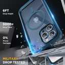 Miracase Magnetic for iPhone 15 Pro Max Case 6.7'' [Compatible with Magsafe] Full-Body Drop Proof Phone Case for iPhone 15 Pro Max with Built-in 9H Tempered Glass Screen Protector,Blue