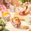400 Pcs Floral Baking Cups Paper Cupcake Liners Muffin Liners Watercolor Flower Cupcake Wrappers for Tea Party Wedding Birthday Baby Shower Decorations