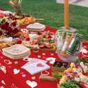 3 Pack Valentine Tablecloth 5484 Inch Rectangle, Red Pink Heart Fabric Table Cloth Disposable Rectangle Table Cover for Wedding Valentines Tables Decorations