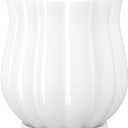 Ceramic Planter, 5.8 5.8 6.6 Inches Plant Pot with Drainage Hole and Saucer, Indoor Outdoor Planter Flower Pots, White Pot for Plants