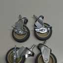 3 Inch Caster Wheels, Threaded Stem Casters Set of 4, Heavy Duty Wheel with Brake, Metric Size M8-1.25-25 (Screw Diameter 8mm, Screw Length 25mm) Casters for Wire Shelving, Furniture Dolly