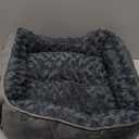 INVENHO Rectangle Washable Orthopedic Dog Bed for Small, Medium and Large Dogs, Soft Calming, Sleeping Puppy Bed Durable Pet Cuddler with Anti-Slip Bottom, S (20"x19"x6") (Grey)