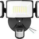 Onforu 75W LED Flood Light Motion Sensor Outdoor, 7000lm Dusk to Dawn Flood Light, Security Light with Three Head, IP65 Waterproof Exterior Floodlight, 6500k Wall Light for Entryway Stairs Yard Garage.4 Packs