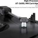 MYKESONIC Vertical Automatic Record Player Bluetooth, Belt Drive Vinyl Turntable, Magnetic AT-3600L Cartridge, Bluetooth in & Out, Hi-Fi Stereo Speakers, RCA Out, Anti-Resonance (Silver)