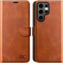 OCASE Compatible with Galaxy S25 Ultra Wallet Case, PU Leather Flip Folio Case with Card Holders RFID Blocking Kickstand [Shockproof TPU Inner Shell] Protective Phone Cover 6.9 Inch 2025, Brown