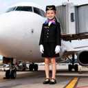 Flight Attendant Costume for Kids Stewardess Costume Set for Girls Career Day 100 Days of School Halloween Dress Up