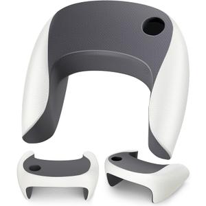 Reading Pillow, Lap Desk Pillow for Adult, Gaming Pillow for Arm Support, Memory Foam Arm Rest for Working, Crocheting, Playing Game or Siting in Bed, Floor, Sofa (White)