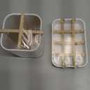 Toothbrush Holders and Soap Holder Set, Tooth Brush Holder with 4 Slots, Plastic Soap Dish Tray for Shower, Bathroom Accessories Set for Countertop Storage - White