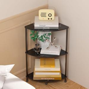 Greatseas Book Small Corner Shelf, 3 Tier Corner Bookshelf Display for Living Room Decor, 23.2" Standing Shelf Bookcase Organizer, Black Storage Shelves for Bedroom, Bathroom, Small Space