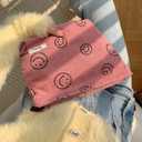 Cosmetic Bags for Women - 3PCs Corduroy Cosmetic Bag Aesthetic Women Handbags Purses Smile Dots Makeup Organizer Storage Makeup Bag Girls Case Bags (3Pcs pink)