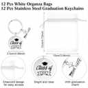 Tondiamo 48 Pcs Class of 2026 Graduation Gifts Include Keychain Compass Bracelets Organza Bags for College Seniors Graduation(Kraft Color)