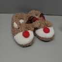 ASHION Women's Cute Fuzzy Reindeer House Slippers Stuffed Animal Bedroom Slippers Cozy Christmas Indoor Shoes, Size 36