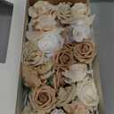 Ling's moment Fake Flowers Box, Faux Artificial Greenery Stems Foam Roses Gardenias Silk Orchids Fabic Flower for Centerpieces Bouquet Wedding Vase Floral Decorations, Tawny Beige, Deluxe Combo