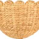 Scalloped Wicker Wall Basket Easy to Install with 2 Hooks, Handwoven Hanging Wall Dcor Wall Hanging Baskets for Organizing